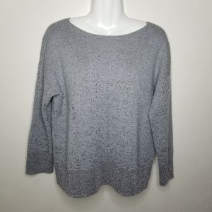 Eileen Fisher Pullover Sweater Gray Metallic Italian Yarn Merino Wool Shimmer XS